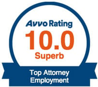 Avvo Rating 10.0 Superb | Top Attorney Employment